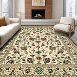 Ultra Soft Area Rug, Non Slip, Stain Resistant, Washable Area Rugs for Living Room, Bedroom, Lush Green Floral Tapestry(Beige)