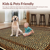 Ultra Soft Area Rug, Non Slip, Stain Resistant, Washable Area Rugs for Living Room, Bedroom, Rustic Safari Inspired Look(Beige)