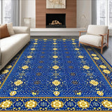 Ultra Soft Area Rug, Non Slip, Stain Resistant, Washable Area Rugs for Living Room, Bedroom, Geometric Spotted Bedside(Blue)