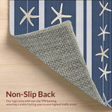 Ultra Soft Area Rug, Non Slip, Stain Resistant, Washable Area Rugs for Living Room, Bedroom, Serene Oceanic Striped Aesthetic(Blue)