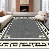 Ultra Soft Area Rug, Non Slip, Stain Resistant, Washable Area Rugs for Living Room, Bedroom, Sophisticated Black White Trellis Design(Black)