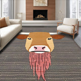 Whimsical Colorful Cow Character Design(Gray)