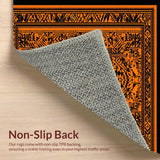 Ultra Soft Area Rug, Non Slip, Stain Resistant, Washable Area Rugs for Living Room, Bedroom, Dynamic Rustic Wildlife Theme(Orange)