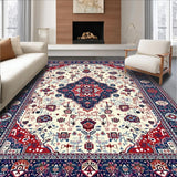 Ultra Soft Area Rug, Non Slip, Stain Resistant, Washable Area Rugs for Living Room, Bedroom, Lively Abstract Floral Arrangement(White)