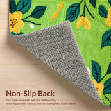 Ultra Soft Area Rug, Non Slip, Stain Resistant, Washable Area Rugs for Living Room, Bedroom, Artistic Mushroom L-Shaped Washable Kitchen Decor(Green)