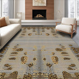Ultra Soft Area Rug, Non Slip, Stain Resistant, Washable Area Rugs for Living Room, Bedroom, Vibrant Earthy Tones Animal Print Style(Beige)