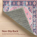 Ultra Soft Area Rug, Non Slip, Stain Resistant, Washable Area Rugs for Living Room, Bedroom, Cozy Lattice Patterned Visuals(Pink)