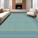 Ultra Soft Area Rug, Non Slip, Stain Resistant, Washable Area Rugs for Living Room, Bedroom, Vibrant Symmetrical Modern Elements(Blue)