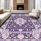 Ultra Soft Area Rug, Non Slip, Stain Resistant, Washable Area Rugs for Living Room, Bedroom, Vibrant Geometric Distressed Charm(Purple)