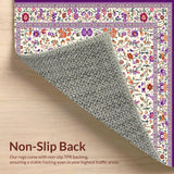 Ultra Soft Area Rug, Non Slip, Stain Resistant, Washable Area Rugs for Living Room, Bedroom, Beige Low Pile Floral Design Area Vibrant Spring Bloom(Ivory)
