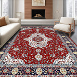 Ultra Soft Area Rug, Non Slip, Stain Resistant, Washable Area Rugs for Living Room, Bedroom, Chic Transitional Diamond Pattern(Red)