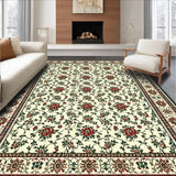 Ultra Soft Area Rug, Non Slip, Stain Resistant, Washable Area Rugs for Living Room, Bedroom, Elegant Rustic Floral Aesthetic(Beige)