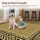 Ultra Soft Area Rug, Non Slip, Stain Resistant, Washable Area Rugs for Living Room, Bedroom, Sophisticated Abstract Wildlife Theme(Gold)