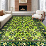 Ultra Soft Area Rug, Non Slip, Stain Resistant, Washable Area Rugs for Living Room, Bedroom, Distressed Vintage Living Room Non-Shedding Rug(Green)