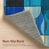 Ultra Soft Area Rug, Non Slip, Stain Resistant, Washable Area Rugs for Living Room, Bedroom, Artistic Hole Design Bedroom Plush Area Rug(Blue)