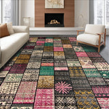 Ultra Soft Area Rug, Non Slip, Stain Resistant, Washable Area Rugs for Living Room, Bedroom, Rustic Textured Linear Composition(Brown)