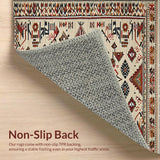 Ultra Soft Area Rug, Non Slip, Stain Resistant, Washable Area Rugs for Living Room, Bedroom, Elegant Tribal Geometric Fusion(Beige)
