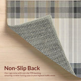 Ultra Soft Area Rug, Non Slip, Stain Resistant, Washable Area Rugs for Living Room, Bedroom, Chic Cozy Checkered Motif(Beige)