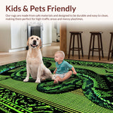 Ultra Soft Area Rug, Non Slip, Stain Resistant, Washable Area Rugs for Living Room, Bedroom, Cool Printed Bedroom Carpet for Minimalist Aesthetic(Green)