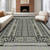 Ultra Soft Area Rug, Non Slip, Stain Resistant, Washable Area Rugs for Living Room, Bedroom, Rustic Natural Tiled Aesthetic(Black)