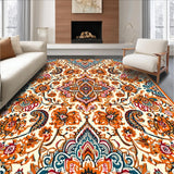Ultra Soft Area Rug, Non Slip, Stain Resistant, Washable Area Rugs for Living Room, Bedroom, Rustic Orange Living Room Stain-Resistant Rug(Beige)