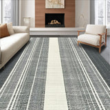 Black and White Striped Handcrafted Woven Design(White)