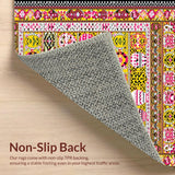 Ultra Soft Area Rug, Non Slip, Stain Resistant, Washable Area Rugs for Living Room, Bedroom, Joyful Seasonal Pastel Palette(Yellow)
