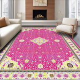 Ultra Soft Area Rug, Non Slip, Stain Resistant, Washable Area Rugs for Living Room, Bedroom, Elegant Pink Trellis Pattern(Pink)