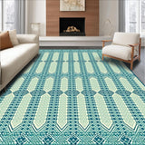 Ultra Soft Area Rug, Non Slip, Stain Resistant, Washable Area Rugs for Living Room, Bedroom, Vibrant Peacock Blue Motif(Blue)