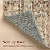 Ultra Soft Area Rug, Non Slip, Stain Resistant, Washable Area Rugs for Living Room, Bedroom, Light Brown Farmhouse Dining Table Area Rug(White)