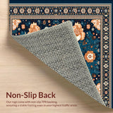 Ultra Soft Area Rug, Non Slip, Stain Resistant, Washable Area Rugs for Living Room, Bedroom, Patio Oasis(Blue)