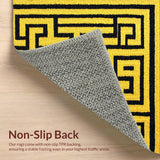 Ultra Soft Area Rug, Non Slip, Stain Resistant, Washable Area Rugs for Living Room, Bedroom, 3D Geometric Yoga Space Soft Washable Carpet(Gold)