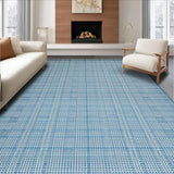 Ultra Soft Area Rug, Non Slip, Stain Resistant, Washable Area Rugs for Living Room, Bedroom, Chic Geometric Trellis Composition(Blue)