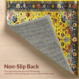 Ultra Soft Area Rug, Non Slip, Stain Resistant, Washable Area Rugs for Living Room, Bedroom, Charming Nature-Inspired Floral Art(Yellow)
