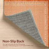 Ultra Soft Area Rug, Non Slip, Stain Resistant, Washable Area Rugs for Living Room, Bedroom, Cozy Textured Ogee Design(Orange)