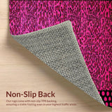 Ultra Soft Area Rug, Non Slip, Stain Resistant, Washable Area Rugs for Living Room, Bedroom, Chic Pink Leopard Aesthetic(Pink)