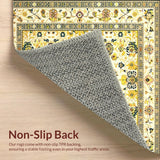 Ultra Soft Area Rug, Non Slip, Stain Resistant, Washable Area Rugs for Living Room, Bedroom, Doormat with Beige Yellow Distressed Design(Beige)