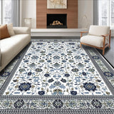 Ultra Soft Area Rug, Non Slip, Stain Resistant, Washable Area Rugs for Living Room, Bedroom, Stylish Earthy Trellis Elements(White)