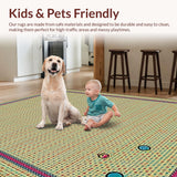 Ultra Soft Area Rug, Non Slip, Stain Resistant, Washable Area Rugs for Living Room, Bedroom, Chic Multi-Toned Spot Motif(Beige)