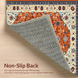 Ultra Soft Area Rug, Non Slip, Stain Resistant, Washable Area Rugs for Living Room, Bedroom, Whimsical Orange and Blue Palette(Orange)