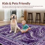 Ultra Soft Area Rug, Non Slip, Stain Resistant, Washable Area Rugs for Living Room, Bedroom, Deep Ocean Monster Area Rug(Purple)