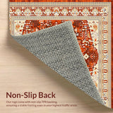 Ultra Soft Area Rug, Non Slip, Stain Resistant, Washable Area Rugs for Living Room, Bedroom, Chic Warm-Hued Decorative Style(Orange)