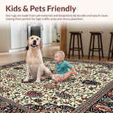 Ultra Soft Area Rug, Non Slip, Stain Resistant, Washable Area Rugs for Living Room, Bedroom, Rustic Round Boho Area Natural Jute Placemat(Ivory)