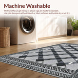 Ultra Soft Area Rug, Non Slip, Stain Resistant, Washable Area Rugs for Living Room, Bedroom, Modern Checkerboard Visual Appeal(Black)