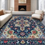 Ultra Soft Area Rug, Non Slip, Stain Resistant, Washable Area Rugs for Living Room, Bedroom, Serene Boho Patterned Elegance(Blue)