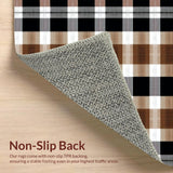 Ultra Soft Area Rug, Non Slip, Stain Resistant, Washable Area Rugs for Living Room, Bedroom, Festive Dotted Plaid Composition(Brown)