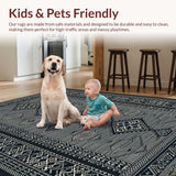Ultra Soft Area Rug, Non Slip, Stain Resistant, Washable Area Rugs for Living Room, Bedroom, Sophisticated Heathered Patterned Elegance(Gray)
