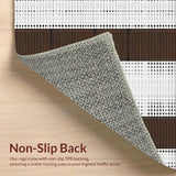 Ultra Soft Area Rug, Non Slip, Stain Resistant, Washable Area Rugs for Living Room, Bedroom, Textured Neutral Tones Motif(Brown)