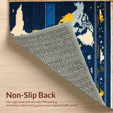 Ultra Soft Area Rug, Non Slip, Stain Resistant, Washable Area Rugs for Living Room, Bedroom, Chic Earth Design Playroom Non-Slip Rug(Blue)