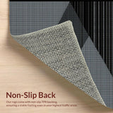 Ultra Soft Area Rug, Non Slip, Stain Resistant, Washable Area Rugs for Living Room, Bedroom, Trendy Geometric Vintage Flair(Gray)